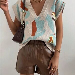 Stylish Abstract Knit Top